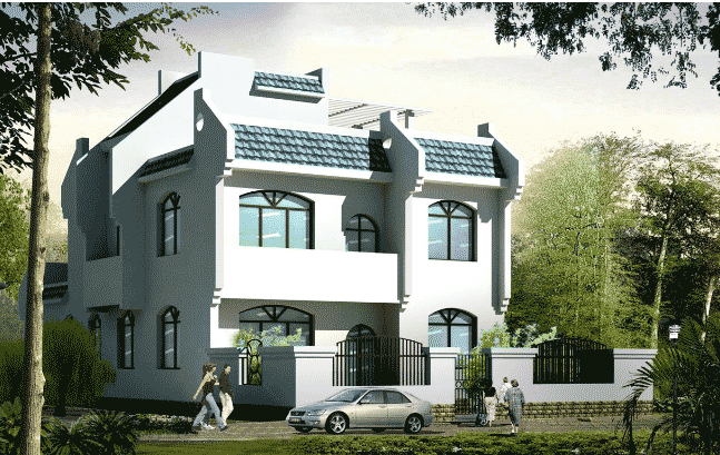現(xiàn)代風(fēng)格農(nóng)村小洋樓房屋效果圖
