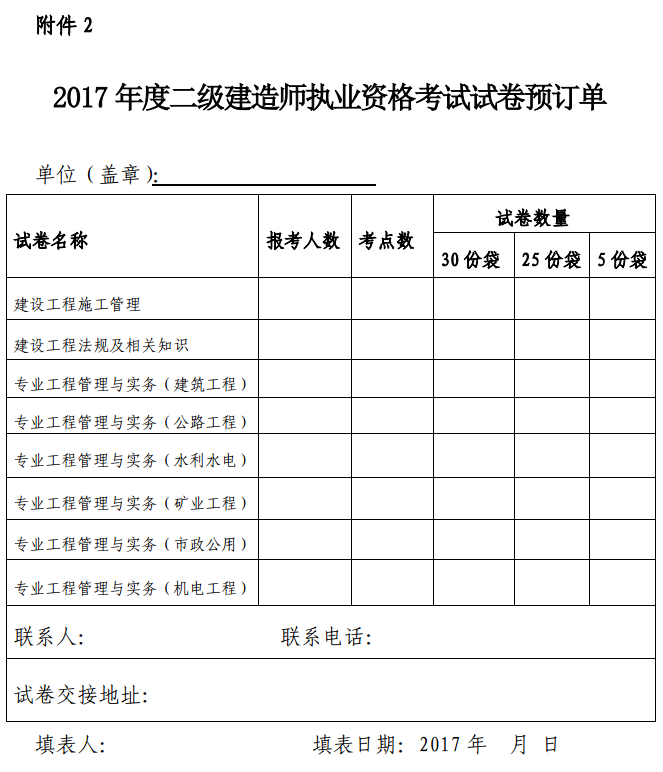 浙江關(guān)于2017年度二級(jí)建造師執(zhí)業(yè)資格考試相關(guān)工作的通知