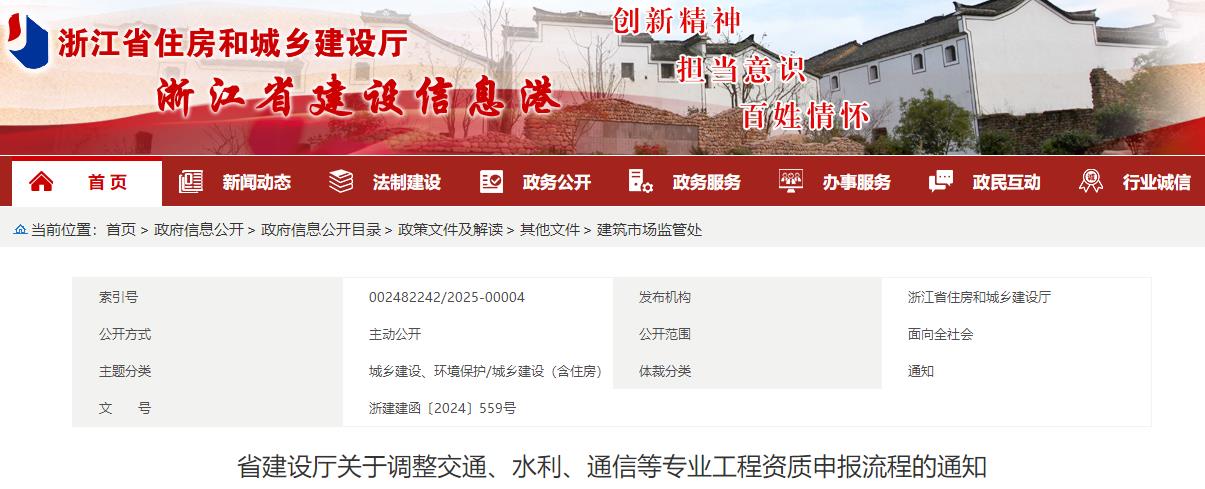 省建設(shè)廳關(guān)于調(diào)整交通、水利、通信等專業(yè)工程資質(zhì)申報(bào)流程的通知